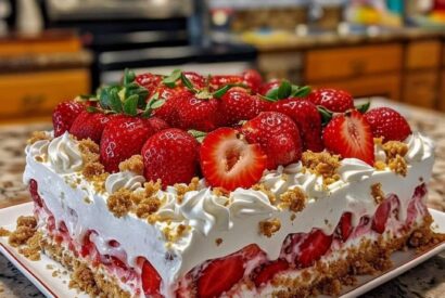 Thumbnail for Strawberry Crunch Poke Cake