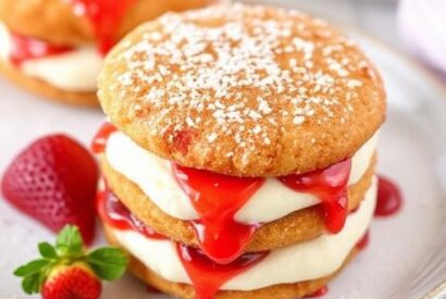 Thumbnail for Fried strawberry cheesecake sandwich
