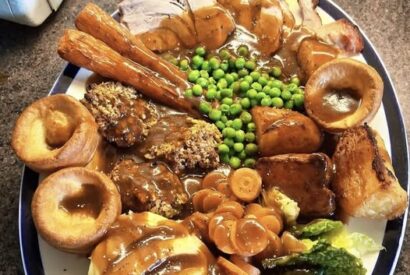 Thumbnail for Roast pork with all the trimmings.