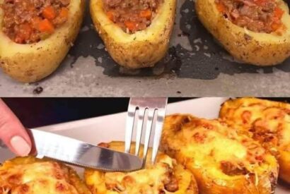 Thumbnail for Stuffed Baked Potatos With Meal and Cheese