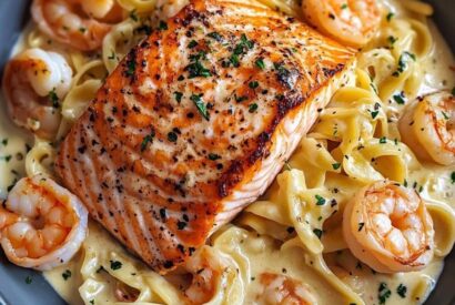 Thumbnail for Salmon And Shrimp Alfredo