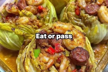 Thumbnail for KETO CAJUN SHRIMP & SAUSAGE STUFFED CABBAGE