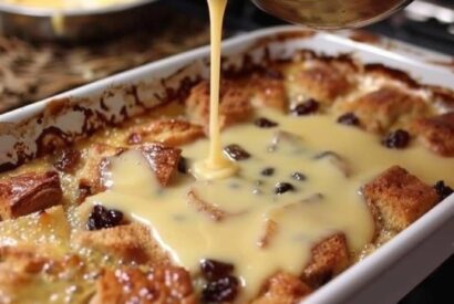 Thumbnail for Old Fashioned Bread Pudding with Vanilla Sauce