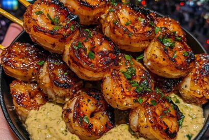 Thumbnail for  Crispy Honey Garlic Shrimp Skewers with Tangy Lime Dip 