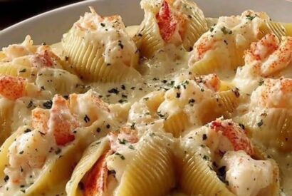 Thumbnail for Garlic Butter Lobster-Filled Jumbo Pasta Shells