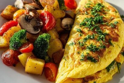 Thumbnail for 🥔🥦 Vegetable Omelette With Sautéed Potatoes And Veggies