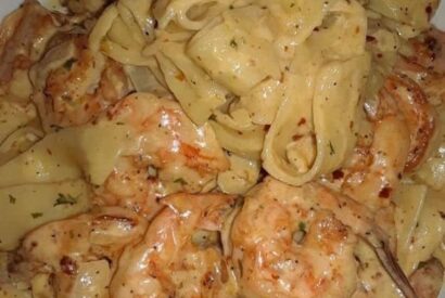 Thumbnail for One Pan Shrimp Fettuccine Alfredo
