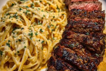 Thumbnail for Perfect Pan-Seared Halal Steak with Creamy Garlic Parmesan Spaghetti